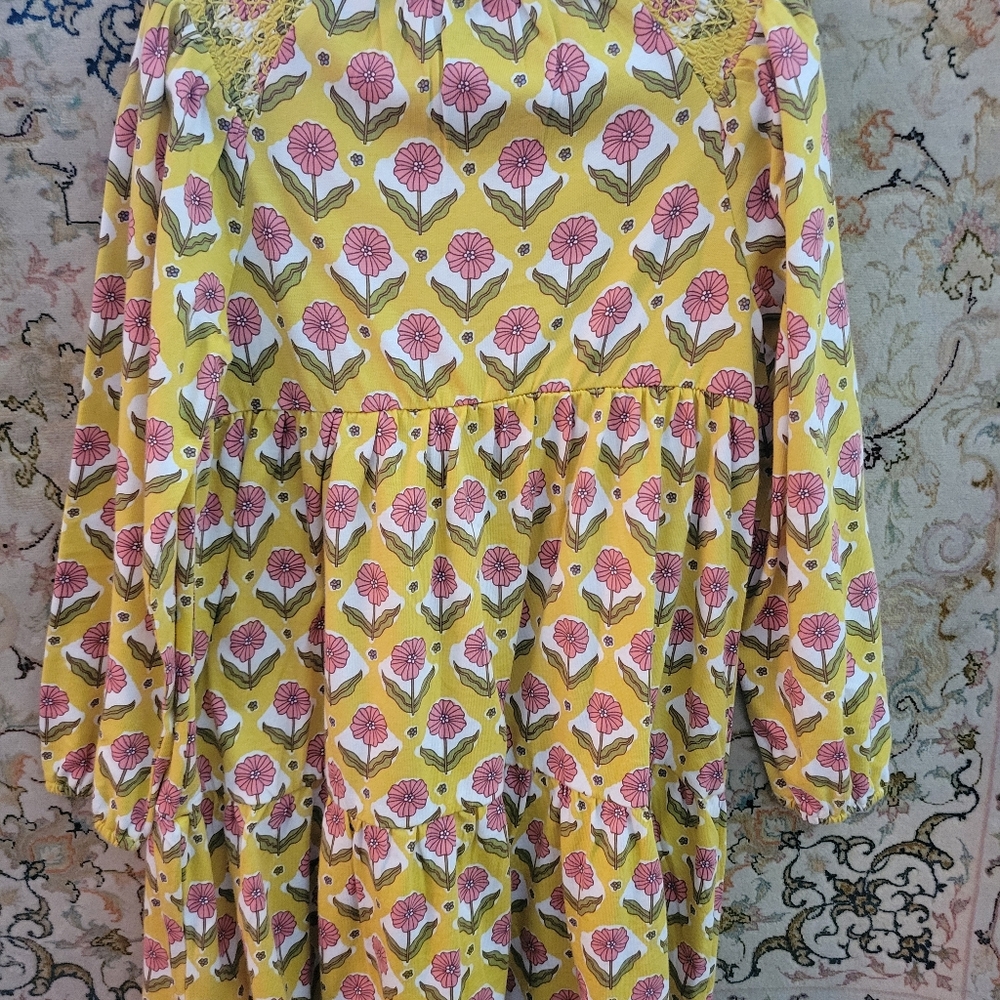 Mini Boden Yellow Floral Dress - Picture 6 of 7